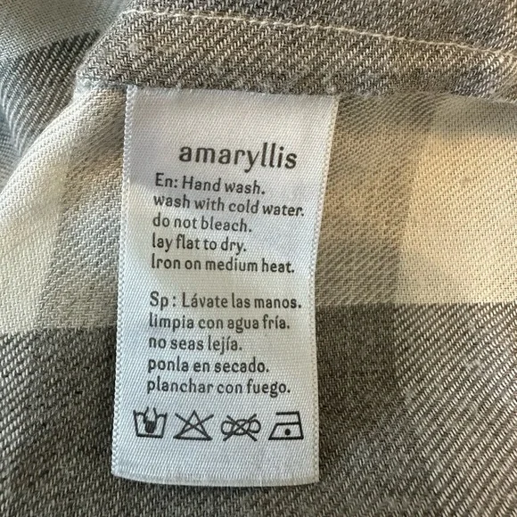 Amaryllis Gray Plaid Flannel Shirt with Crochet Detail - Picture 6 of 9